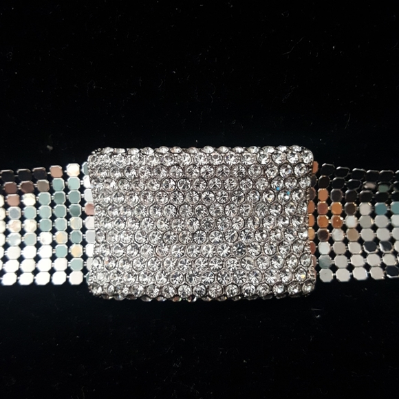 NWT! Wide Mesh Tennis Bracelet w/Crystals - Picture 2 of 7